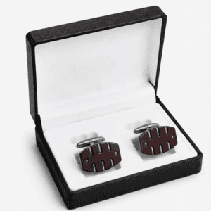 Burgundy Gunmetal Industrial Cufflinks for Men with Geometric Design by Cufflinkk