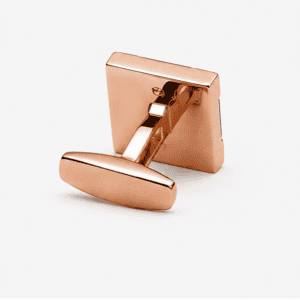 Rear Bullet Back Toggle of Rose Gold Premium Square Cufflinks