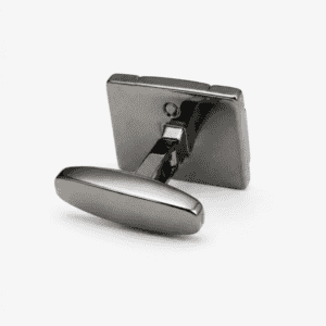 Rear Bullet Back Toggle of Premium Gunmetal Square Cufflinks