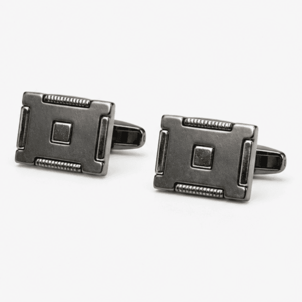 Pair of Gunmetal Square Formal Cufflinks for Men's French Cuff Shirts